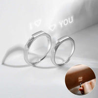 Surprise Love Projection Ring: Unique 925 Sterling Silver Jewelry for Couples