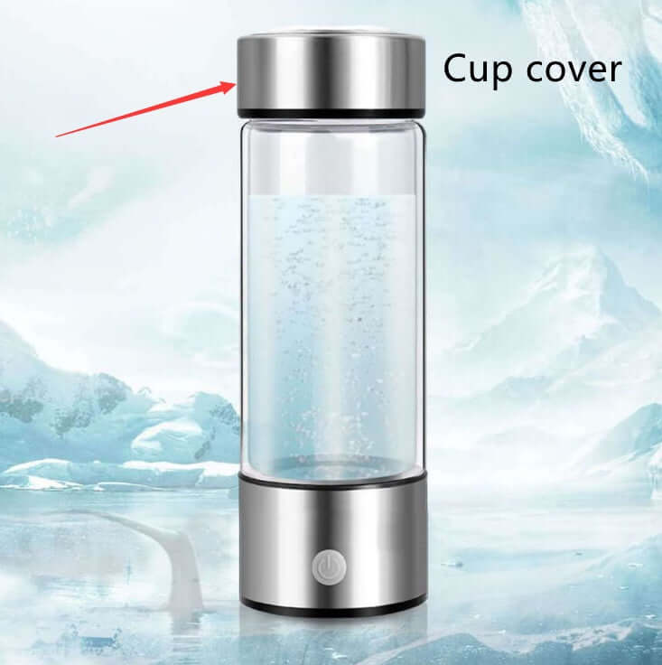 Upgraded Health Smart Hydrogen Water Cup with PC material and 420ml capacity shown with cup cover