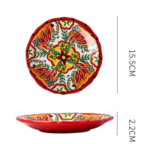 Underglaze Ceramic Tableware Bohemian Household Dishes