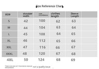 Men's Stand Collar Motorcycle Jacket Size Chart with Shoulder Width, Chest Circumference, Clothes Length, and Sleeve Length Measurements