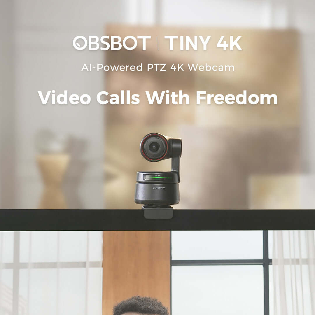 OBSBOT Tiny 4K AI PTZ Webcam for Unleashing Freedom in Video Calls