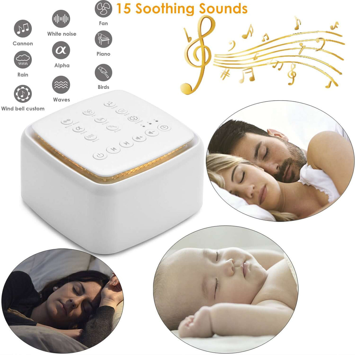 White Noise Machine Type-c Rechargeable Timed Shutdown