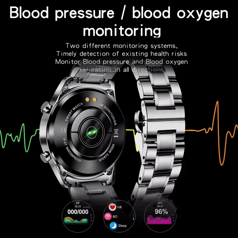 Montre intelligente multifonctionnelle Bluetooth Appel Podomètre Détection de la pression artérielle et de la fréquence cardiaque Montre étanche