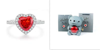 Everlasting Love: Eternal Rose Bear with Rotating Jewelry Box