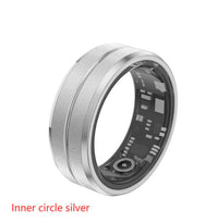 2024 Smart Ring for Men & Women in Silver: Heart Rate, Blood Oxygen, Sleep Monitor, IP68 Waterproof, Inner Circle Silver