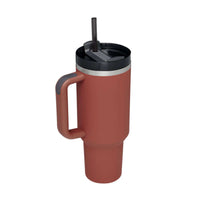 40 Oz Insulated Tumbler With Handle Straw, made from high-grade stainless steel, in sleek design for hot or cold beverages