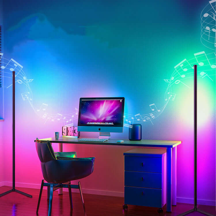 Symphony Bluetooth-kompatible RGB-Boden-Graffiti-Smart-App-Eckatmosphärenlampe