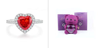 Everlasting Love: Eternal Rose Bear with Rotating Jewelry Box