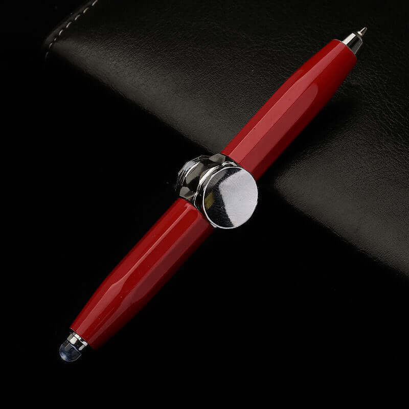 Stylo gyroscopique anti-stress avec lumière LED - Stylo à bille en métal