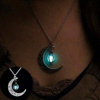 Collier de guérison en pierre naturelle brillante de lune à la mode pour femmes, cadeau, pendentif lumineux, bijoux