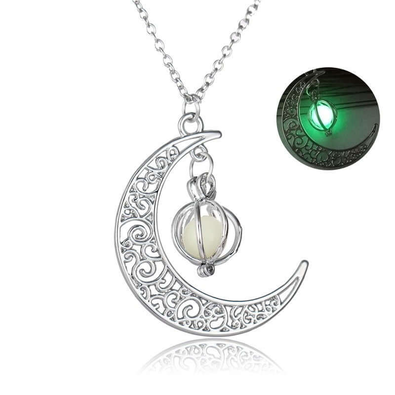 Collier de guérison en pierre naturelle brillante de lune à la mode pour femmes, cadeau, pendentif lumineux, bijoux