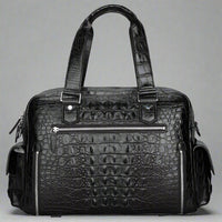 Genuine Leather Crocodile Leather Men's Luggage Bag Outdoor Travel Large Handbag