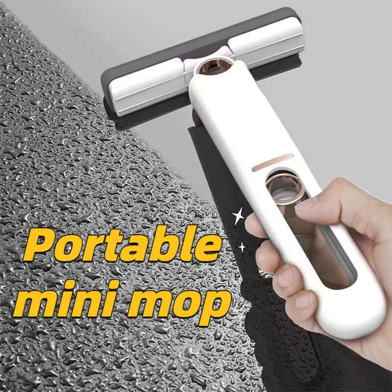 Portable self-squeezing mini mop with lightweight and compact design, perfect for small spaces in the USA.