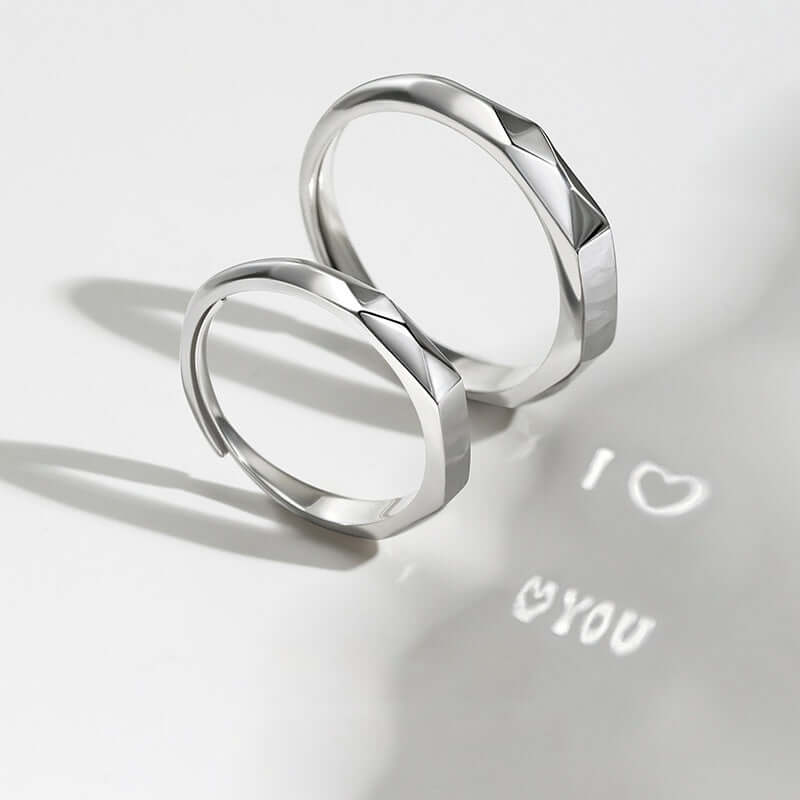 Surprise Love Projection Ring: Unique 925 Sterling Silver Jewelry for Couples