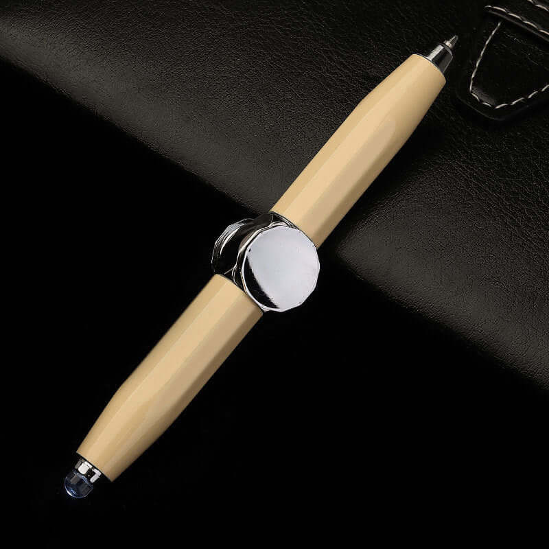 Stylo gyroscopique anti-stress avec lumière LED - Stylo à bille en métal