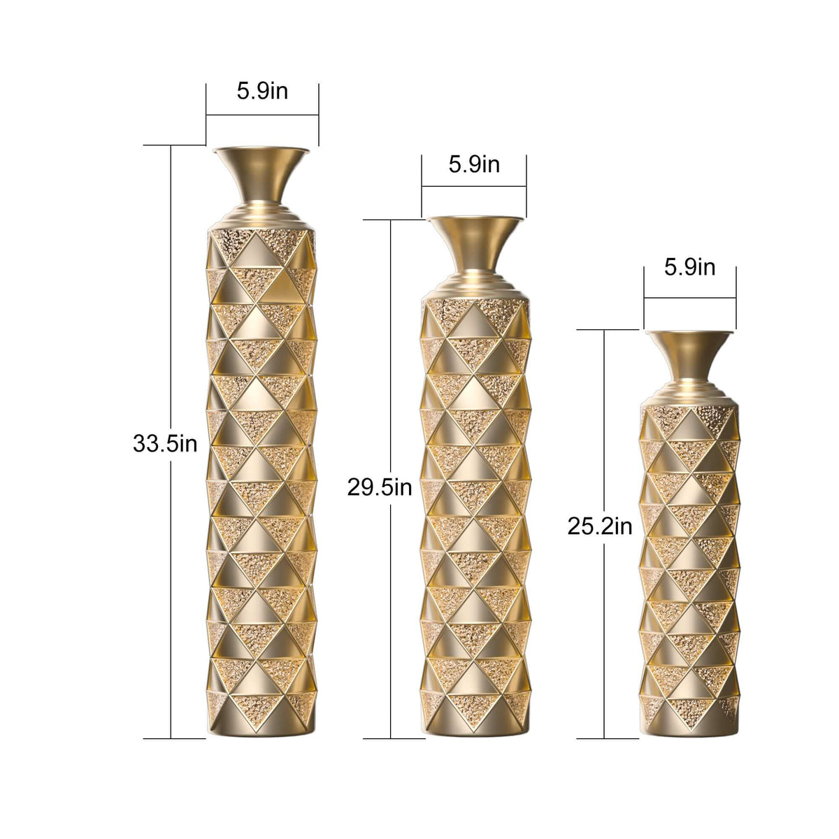 Hochdruck-Metall-Mittelvase Gold