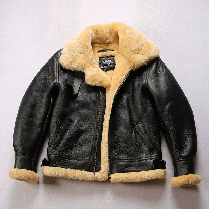 Conquer Winter in Style: B31850 Men's Shearling Bomber Jacket