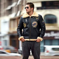 Conquer Winter in Style: B31850 Men's Shearling Bomber Jacket