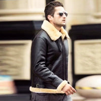 Conquer Winter in Style: B31850 Men's Shearling Bomber Jacket