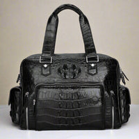 Genuine Leather Crocodile Leather Men's Luggage Bag Outdoor Travel Large Handbag