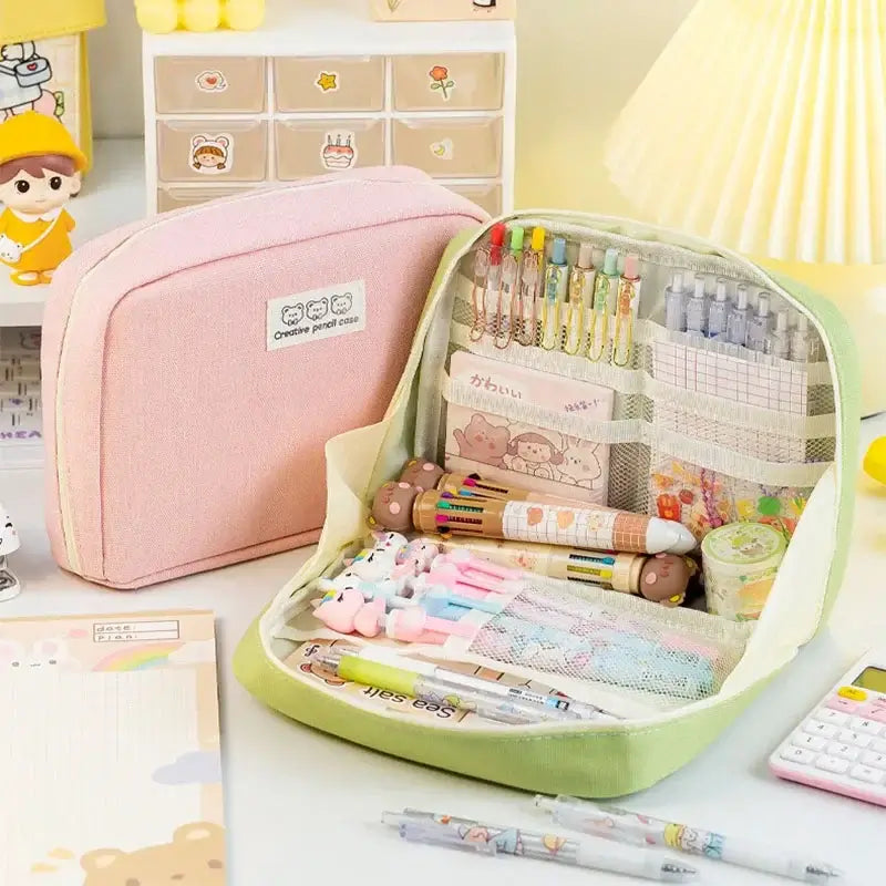 Trousses à crayons mignonnes grande capacité Kawaii sac pochette boîte pour filles fournitures de rentrée scolaire papeterie de bureau japonaise coréenne