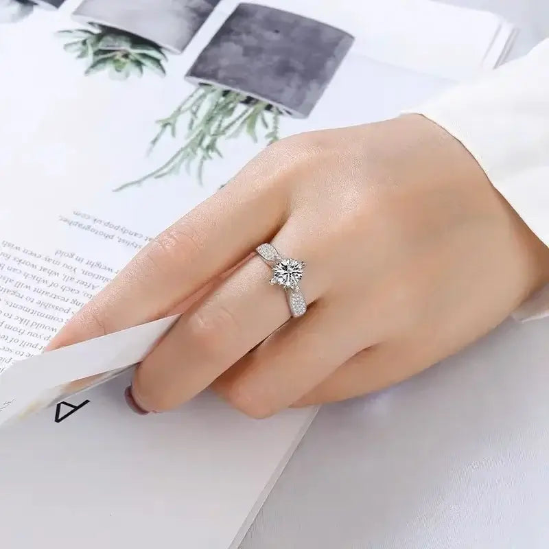 Women's Luxury PT950 Platinum Ring Eternal Wedding Ring Real GRA VVS 1 Carat Moissanite Diamond Ring Fine Jewelry