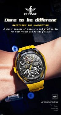 Top Luxury Men's Watches Personalized Fashion Hollow Out Fully Automatic Mechanical Watch Waterproof Luminous Wristwatch