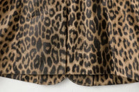 PREMIUM High End Leopard Print Top Layer Fetal Cowhide Women's Blazer Suit Short Single Breasted Genuine Leather Jacket Women