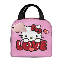 Benutzerdefinierte Hello Kitty Cat Lunchtasche, auslaufsichere Kühltasche, wärmeisoliert, Bento-Box für Frauen und Kinder, Picknick, Reise-Lebensmittel-Tragetaschen