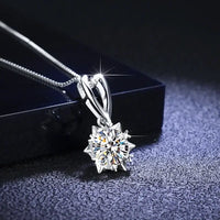 Collier de luxe en platine PT950 certifié 1CT avec pendentif en moissanite et diamant tournesol pour femme, bijoux de mariage