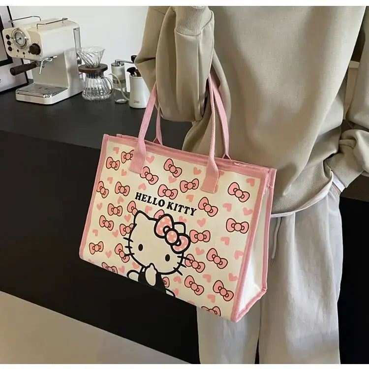 Miniso Hello Kitty Nouveau sac à main pour femme Sac à bandoulière tendance de haute qualité pour femme Sac de shopping de grande capacité pour fille