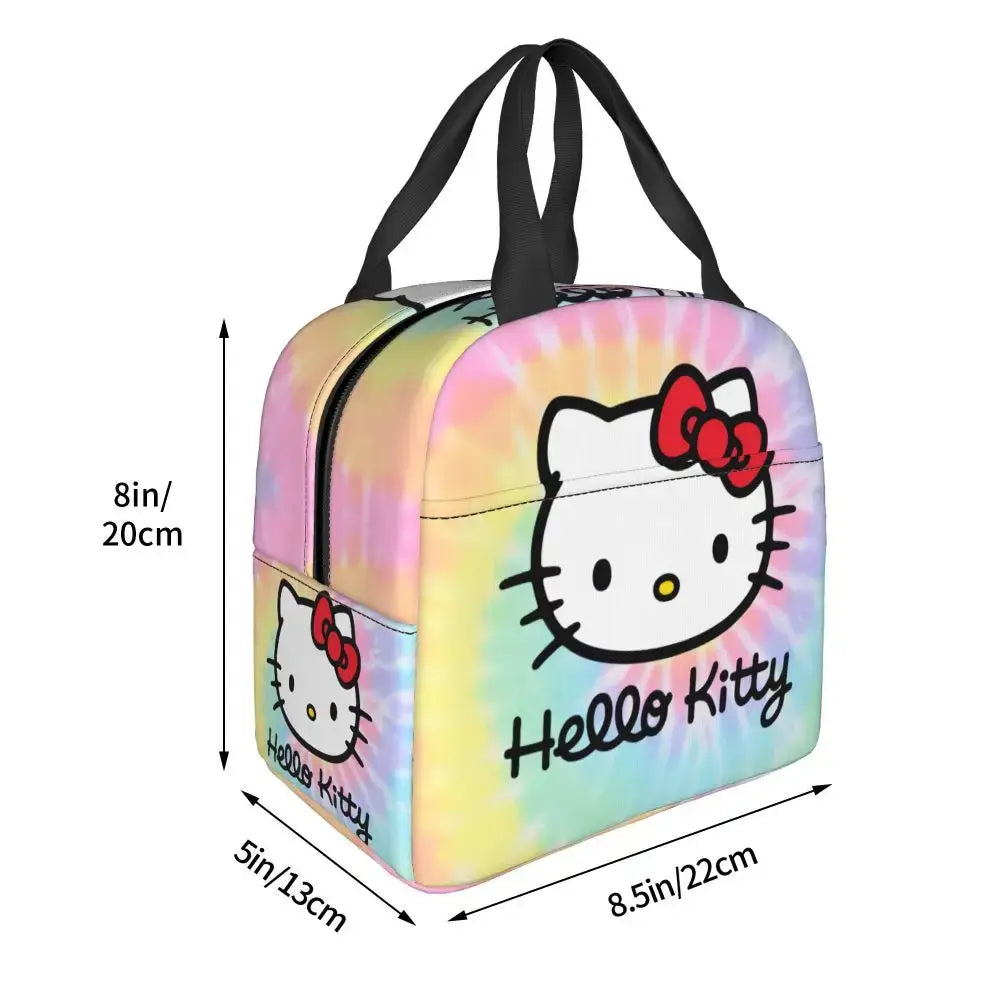 Benutzerdefinierte Hello Kitty Cat Lunchtasche, auslaufsichere Kühltasche, wärmeisoliert, Bento-Box für Frauen und Kinder, Picknick, Reise-Lebensmittel-Tragetaschen