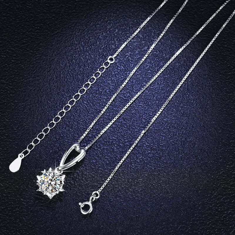 Collier de luxe en platine PT950 certifié 1CT avec pendentif en moissanite et diamant tournesol pour femme, bijoux de mariage