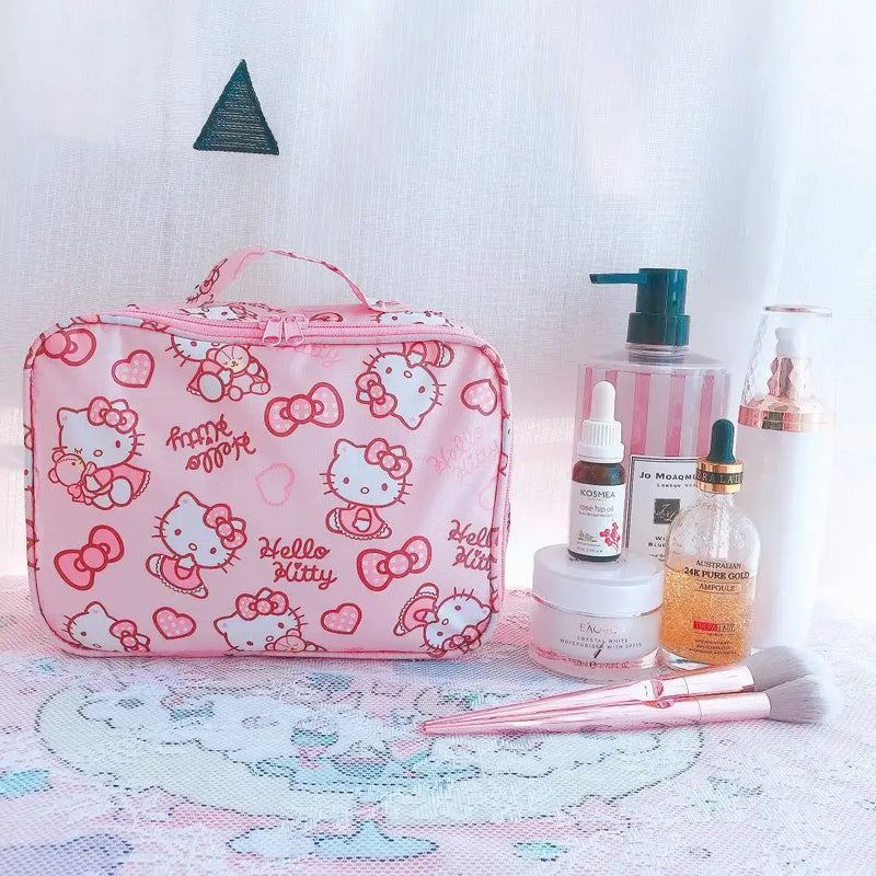 Hello Kitty femmes mode dessin animé étanche sac cosmétique sac de voyage trousse de toilette sac de rangement organisateur trousse de beauté