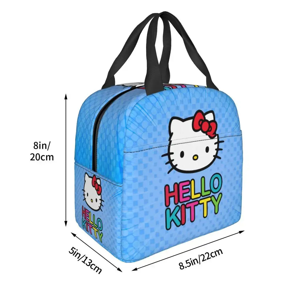 Benutzerdefinierte Hello Kitty Cat Lunchtasche, auslaufsichere Kühltasche, wärmeisoliert, Bento-Box für Frauen und Kinder, Picknick, Reise-Lebensmittel-Tragetaschen