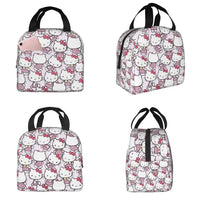 Sacs à lunch isolés Hello Kitty Cartoon Conteneur à lunch haute capacité Sac thermique Boîte à lunch Fourre-tout École Extérieur Fille Garçon