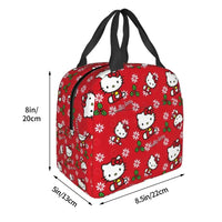 Sacs à lunch isolés Hello Kitty Cartoon Conteneur à lunch haute capacité Sac thermique Boîte à lunch Fourre-tout École Extérieur Fille Garçon