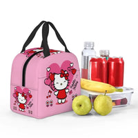 Benutzerdefinierte Hello Kitty Cat Lunchtasche, auslaufsichere Kühltasche, wärmeisoliert, Bento-Box für Frauen und Kinder, Picknick, Reise-Lebensmittel-Tragetaschen