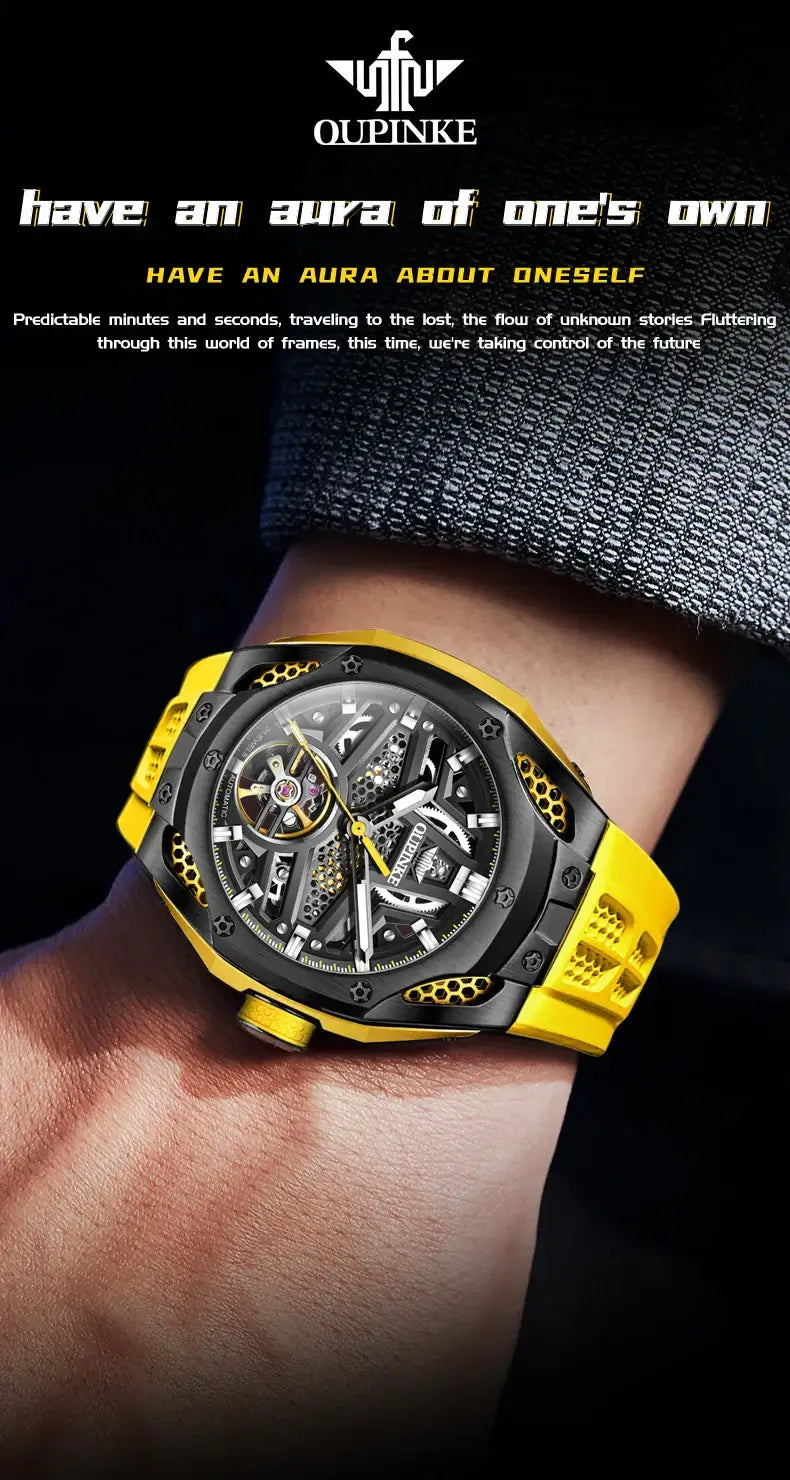 Top Luxury Men's Watches Personalized Fashion Hollow Out Fully Automatic Mechanical Watch Waterproof Luminous Wristwatch