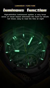 Top Luxury Men's Watches Personalized Fashion Hollow Out Fully Automatic Mechanical Watch Waterproof Luminous Wristwatch