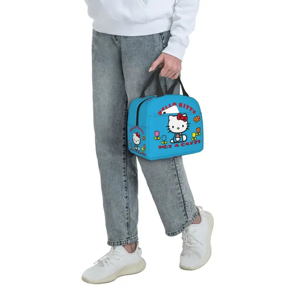 Benutzerdefinierte Hello Kitty Cat Lunchtasche, auslaufsichere Kühltasche, wärmeisoliert, Bento-Box für Frauen und Kinder, Picknick, Reise-Lebensmittel-Tragetaschen