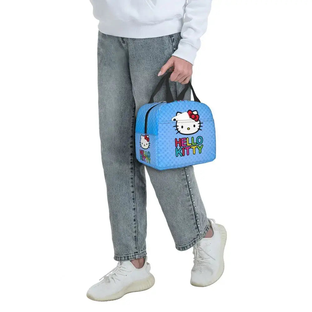 Benutzerdefinierte Hello Kitty Cat Lunchtasche, auslaufsichere Kühltasche, wärmeisoliert, Bento-Box für Frauen und Kinder, Picknick, Reise-Lebensmittel-Tragetaschen