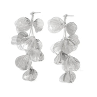 Chic Leaf Charm Necklace Drop Earrings for Women Petal Long Tassel Choker Jewelry Ladies 2024 New Party Gifts