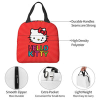 Benutzerdefinierte Hello Kitty Cat Lunchtasche, auslaufsichere Kühltasche, wärmeisoliert, Bento-Box für Frauen und Kinder, Picknick, Reise-Lebensmittel-Tragetaschen