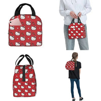 Sacs à lunch isolés Hello Kitty Cartoon Conteneur à lunch haute capacité Sac thermique Boîte à lunch Fourre-tout École Extérieur Fille Garçon