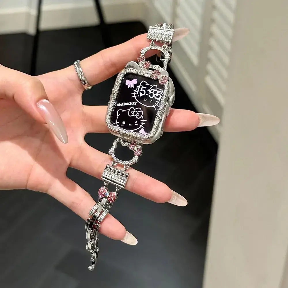 Hello Kitty Rhinestone Metal Apple Watch Band