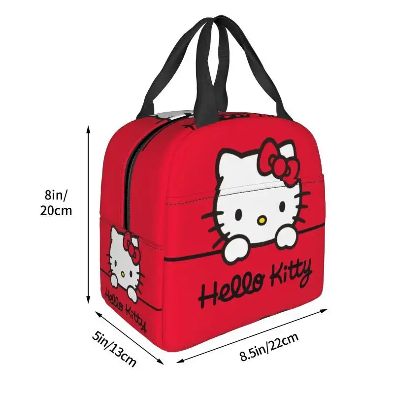 Benutzerdefinierte Hello Kitty Cat Lunchtasche, auslaufsichere Kühltasche, wärmeisoliert, Bento-Box für Frauen und Kinder, Picknick, Reise-Lebensmittel-Tragetaschen