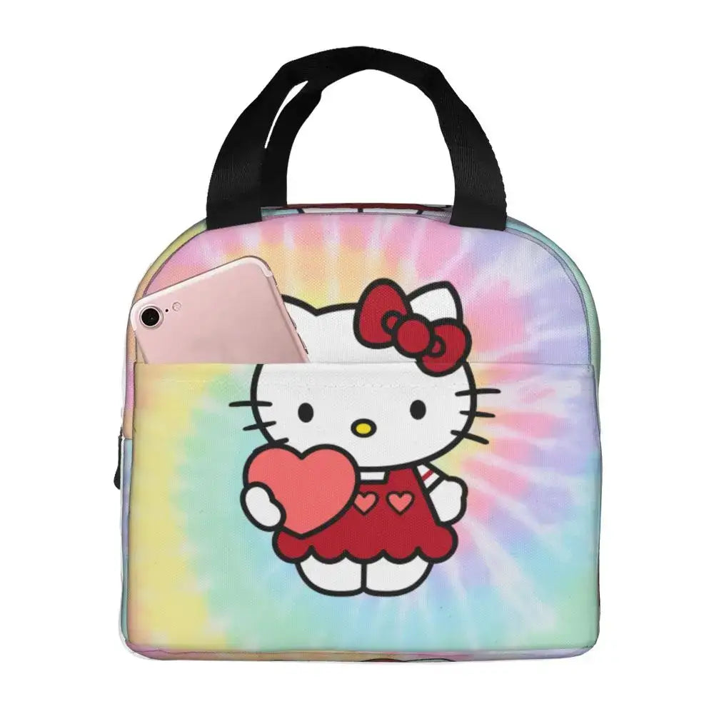 Benutzerdefinierte Hello Kitty Cat Lunchtasche, auslaufsichere Kühltasche, wärmeisoliert, Bento-Box für Frauen und Kinder, Picknick, Reise-Lebensmittel-Tragetaschen