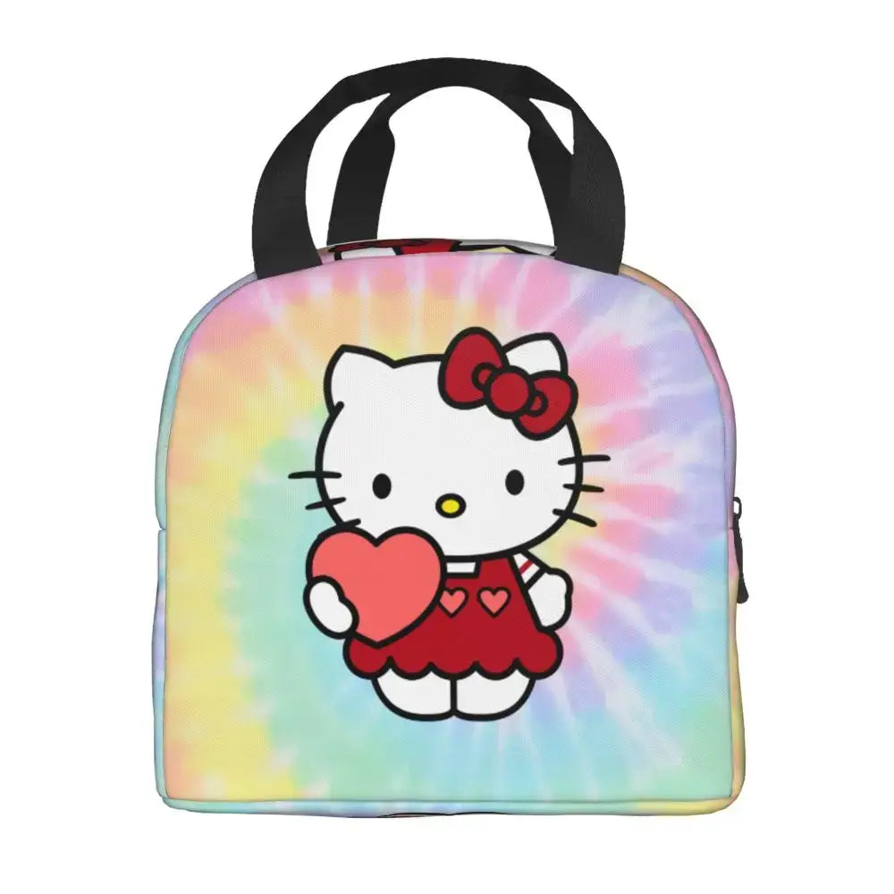 Benutzerdefinierte Hello Kitty Cat Lunchtasche, auslaufsichere Kühltasche, wärmeisoliert, Bento-Box für Frauen und Kinder, Picknick, Reise-Lebensmittel-Tragetaschen