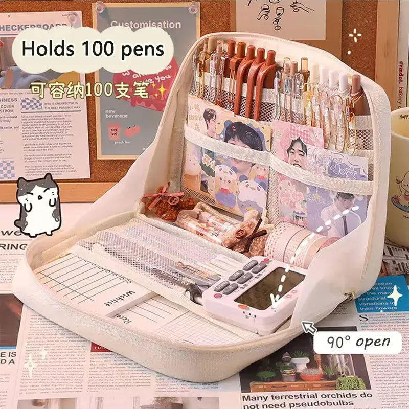 Trousses à crayons mignonnes grande capacité Kawaii sac pochette boîte pour filles fournitures de rentrée scolaire papeterie de bureau japonaise coréenne